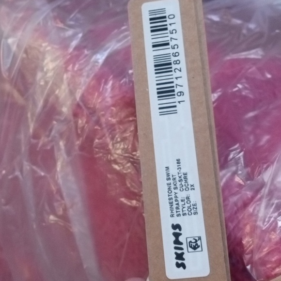 Skims Brown(Ochre) Rhinestone Swim Strappy Skirt New w/ tags Size 2XL Bling Zips - Picture 5 of 5